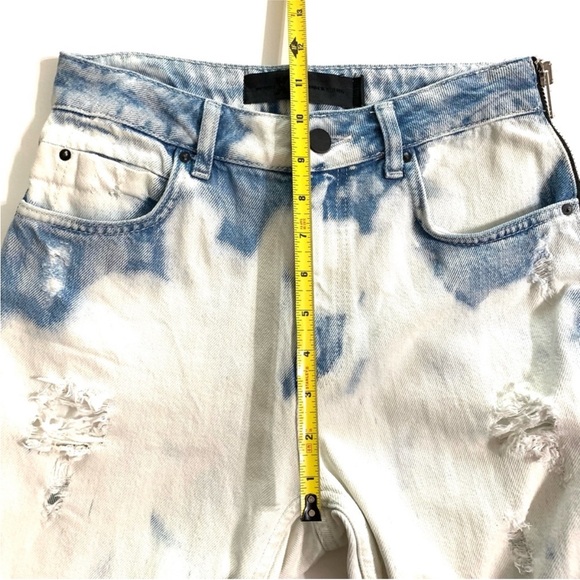 Alexander Wang Cult Side Zip Jeans Distressed Bleach Wash - Picture 13 of 16